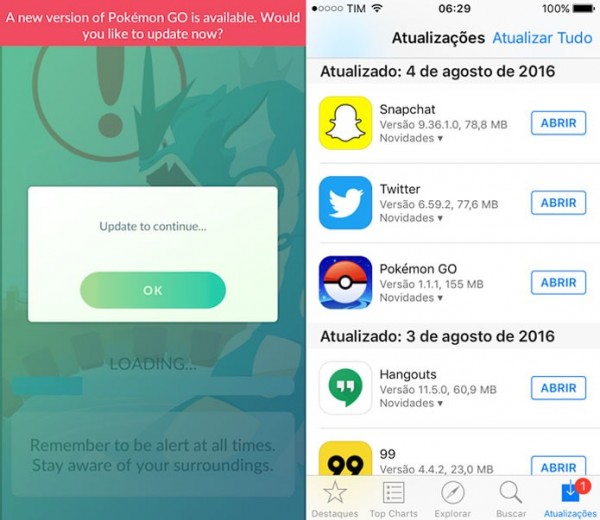 Problemas do Pokémon Go Problemas do Pokémon Go
