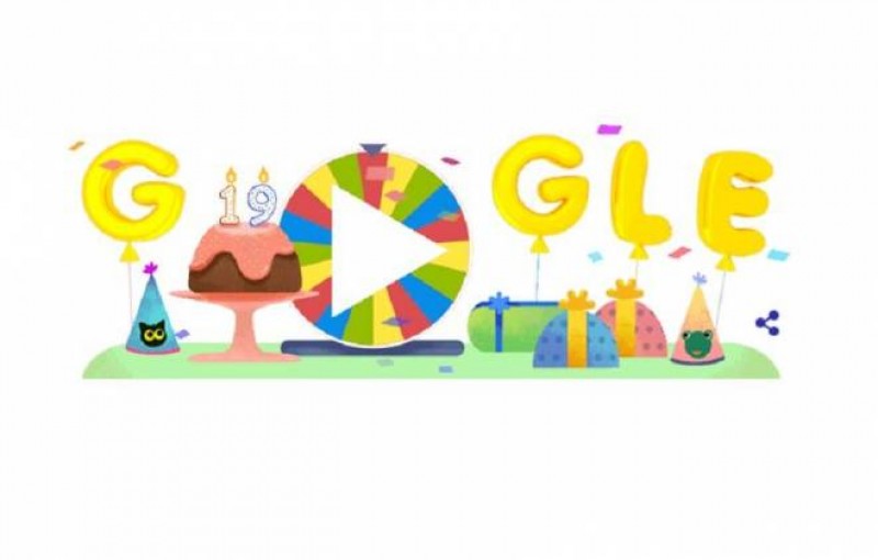 Google completa 19 anos e esconde jogos em uma roleta da sorte